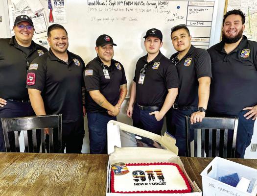 Pecos County EMS thanked the Eternity Funeral Home for their generous gesture in providing a beautiful cake to honor and remember the heroes of 9/11. Courtesy Photo