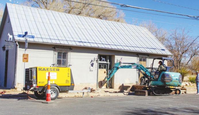 T. Ingram Company wasted no time getting started on the renovations of the Grey Mule Saloon after having their bid approved just two days earlier. The project will ensure the historical preservation of the property. Photo by Nathan Heuer