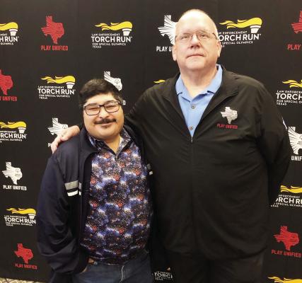 Israel “Snowy” Carrasco and Special Olympic Texas President and Executive Director Tim Martin from Austin. Courtesy Photo