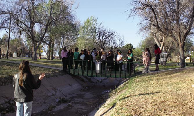 On Tuesday, despite the chilly weather, local Fort Stockton businesswomen gathered together to commemorate their work in the community by taking a photo in Rooney Park for Women’s History Month. Women from First National Bank, Pecos County State Bank, United Country Real Estate, EWA Title, Inc., Heritage Funeral Home of the Big Bend, Fort Stockton Insurance, and the Fort Stockton Pioneer were present. Photo by Ross Harper