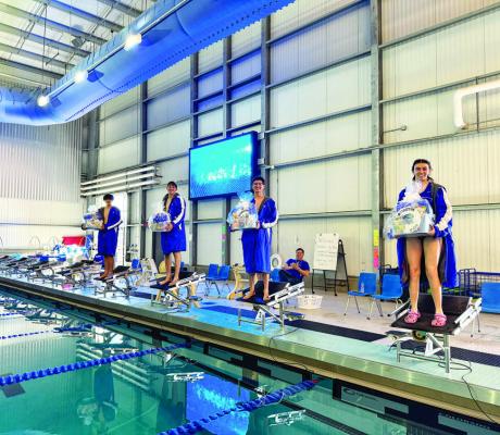 The Fort Stockton Blue Wave Swim Team made an impressive showing at the Comanche Swimming and Diving Invitational, held at their home pool on September 27 and 28. Courtesy Photo