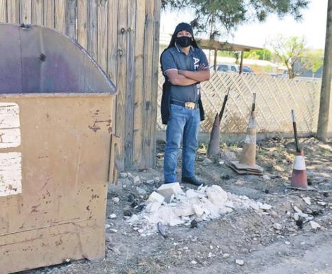 The individual captured by the Border Patrol on Monday in Fort Stockton was photographed by Jeremy Gonzalez by a city dumpster before the law enforcement agency arrived to the scene. The code enforcement officer took the photo to help identify the male if he decided to make an attempt to run away. Photo by Jeremy Gonzalez