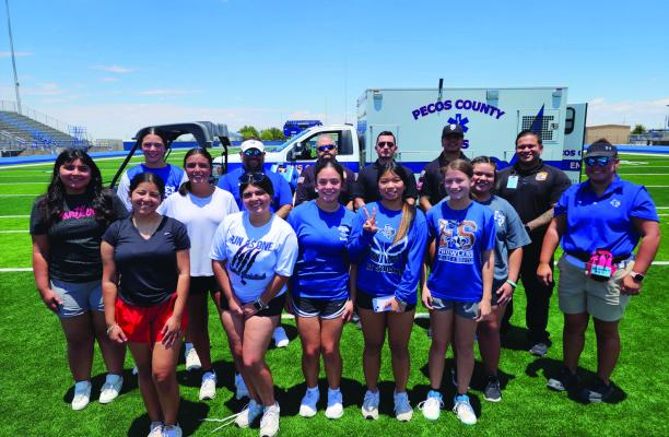 EMS 1, 2, 3 Trainers and EMS Professional practice medical scenarios on the Panther Stadium Football Field, Photo by Tristian Barran