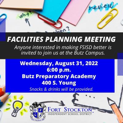 Fort Stockton Facilities Planning Meeting Graphic