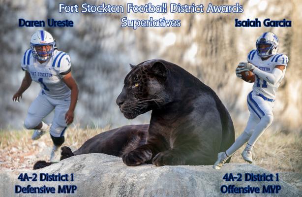 Seniors Daren Ureste and Isaiah Garcia received top honors for the Panthers in 4A-2 District 1 for their outstanding play this past season. Ureste tallied a team-best 85 tackles and 16 tackles for loss while Garcia accumulated a team-high 1,452 all-purpose yards to go along 15 touchdowns.