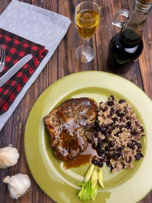 Pork Chop Dinner with Rice and Vegetables