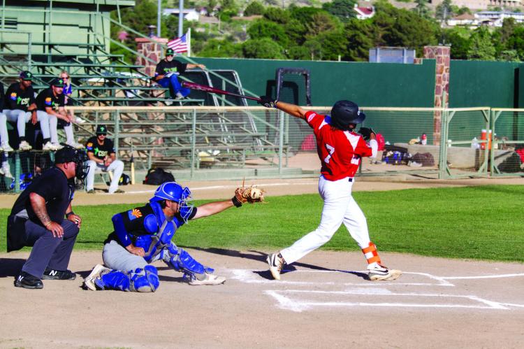 Luke Hyzdu is pictured earlier in the season at home against the Saguaros. Hyzdu continues to impress at the plate, collecting hits for the Cowboys. Photo by Kara Gerbert