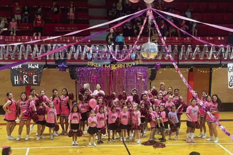 Future Braves Shine at Mini Cheer Camp — Iraan’s Mini Cheerleaders wrapped up a fun-filled week of cheers, dancing and Brave spirit, showing off their skills at the pep rally alongside their Varsity and Junior High role models.The future of Iraan Cheer. Courtesy Photo of Iraan ISD
