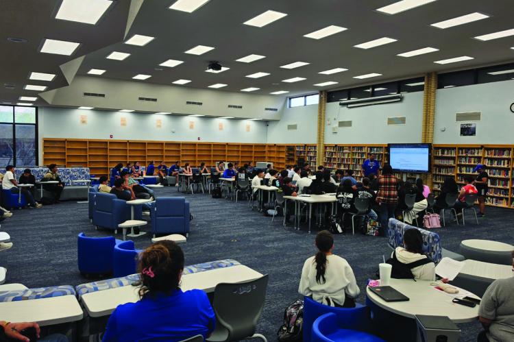 Inaugural soccer meeting held at the fort stockton high school library. Photo courtesy tristian barragan