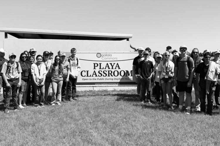 STUDYING WATER STEWARDSHIP - Members of the 4-H Pecos River Club gather outside the Playa Playroom during an educational session. Led by Mrs. Patina Crowder, the club’s Aquatics Project is a partnership between the Friends of the Pecos River and Pecos County AgriLife designed to engage students in aquatic science and river health. Courtesy Photos