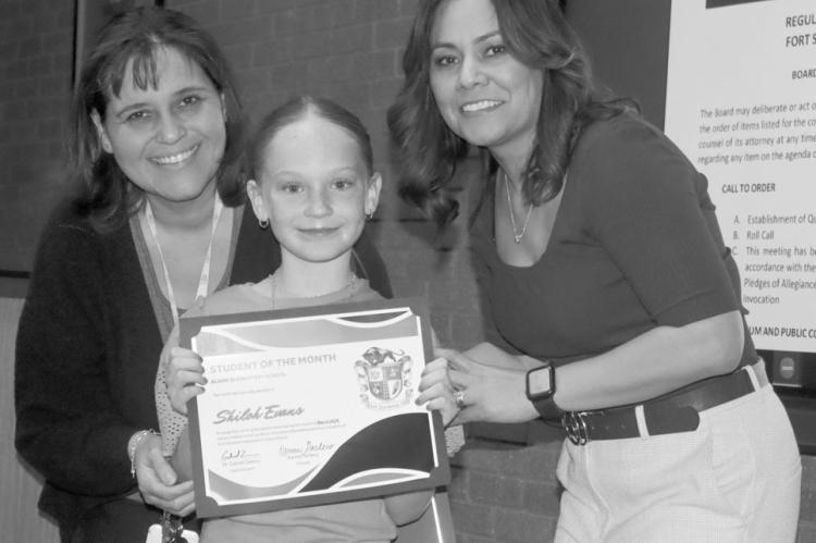Alamo Elementary School March Student of the Month is Shiloh Evans.