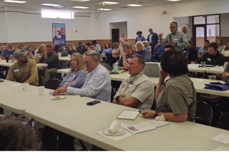 More than 50 residents, ranchers, elected officials and industry representatives gathered at the Iraan Civic Center Oct. 2 for a public forum examining the potential treatment and reuse of produced water in the Pecos River Basin.