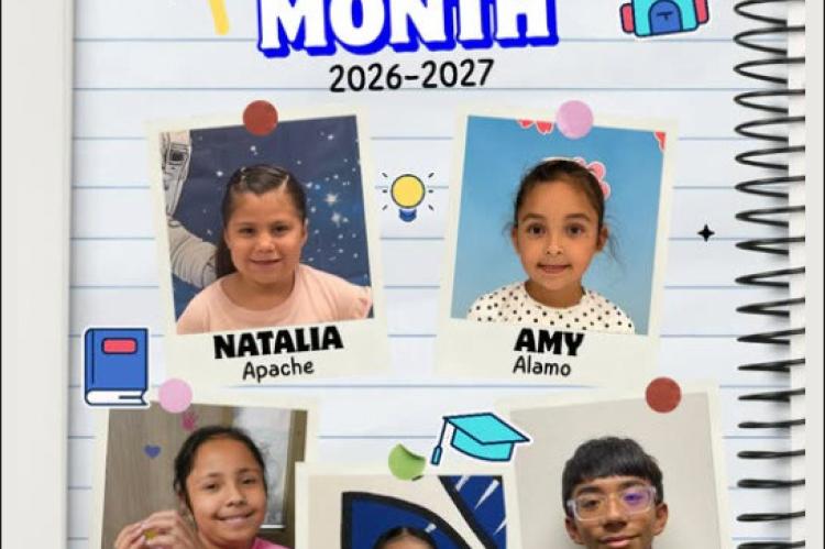 The September Students of the Month were Apache, Natalia Tamayo; Alamo, Amy Sosa-Cobas; Intermediate, Destiny Ureste; Middle School, Jaylene Espino; and High School, Miguel Lujan.
