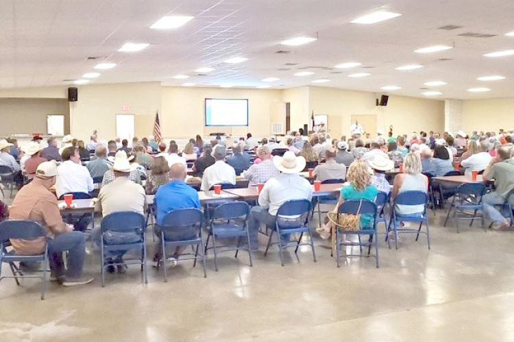 TX AgriLife Presentation- Texas AgriLife held a presentation at the Pecos County Civic Center for ranchers and farmers pertaining to the NWS new world screwworm on Thursday night, 7-29-26. The presentation was performed by National and State agencies with over 300 people in attendance. A special thanks to Dalton York for putting this together. Courtesy photo.