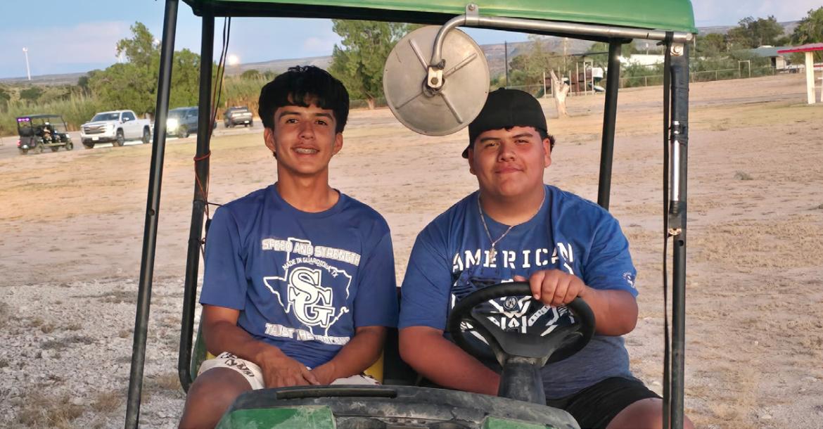 Manny Gonzales and Lalo Armenta employees of the City of Iraan making sure the park was taken care of during the event.Courtesy photo by City of Iraan