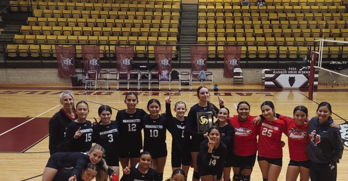 Both the RED and BLACK Volleyball teams of Iraan went undefeated at the JH District Tournament in Rankin on October 10, 2026.