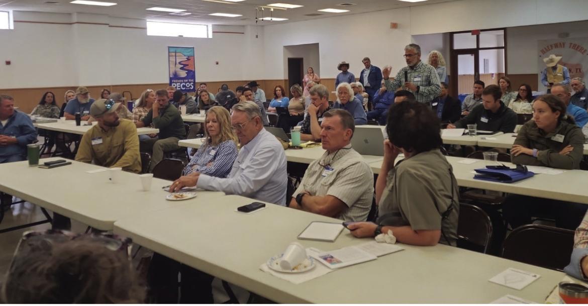 More than 50 residents, ranchers, elected officials and industry representatives gathered at the Iraan Civic Center Oct. 2 for a public forum examining the potential treatment and reuse of produced water in the Pecos River Basin.