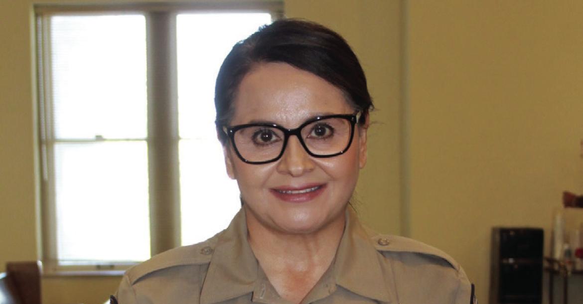 Pecos County Sheriff’s Office Chief Deputy Abby Ramirez presented a $2,500 donation check from XTO Energy to the Pecos County Commissioners Court.