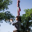 PLAYING OF TAPS - State winner and recent FSISD grad Zoe Alvarez performs a moving rendition of Taps to conclude the morning’s program. Photo by Tristian Baragan