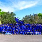 THE FIRST PHOTO TOGETHER IN CAP AND GOWNS - The Fort Stockton High School Class of 2026 gathered in front of FSHS following the Senior Walkthrough for their first official class photo as graduating seniors. A special moment that marks the middle of graduation week and the final chapter of their high school journey. Photo courtesy of Tumbleweed+